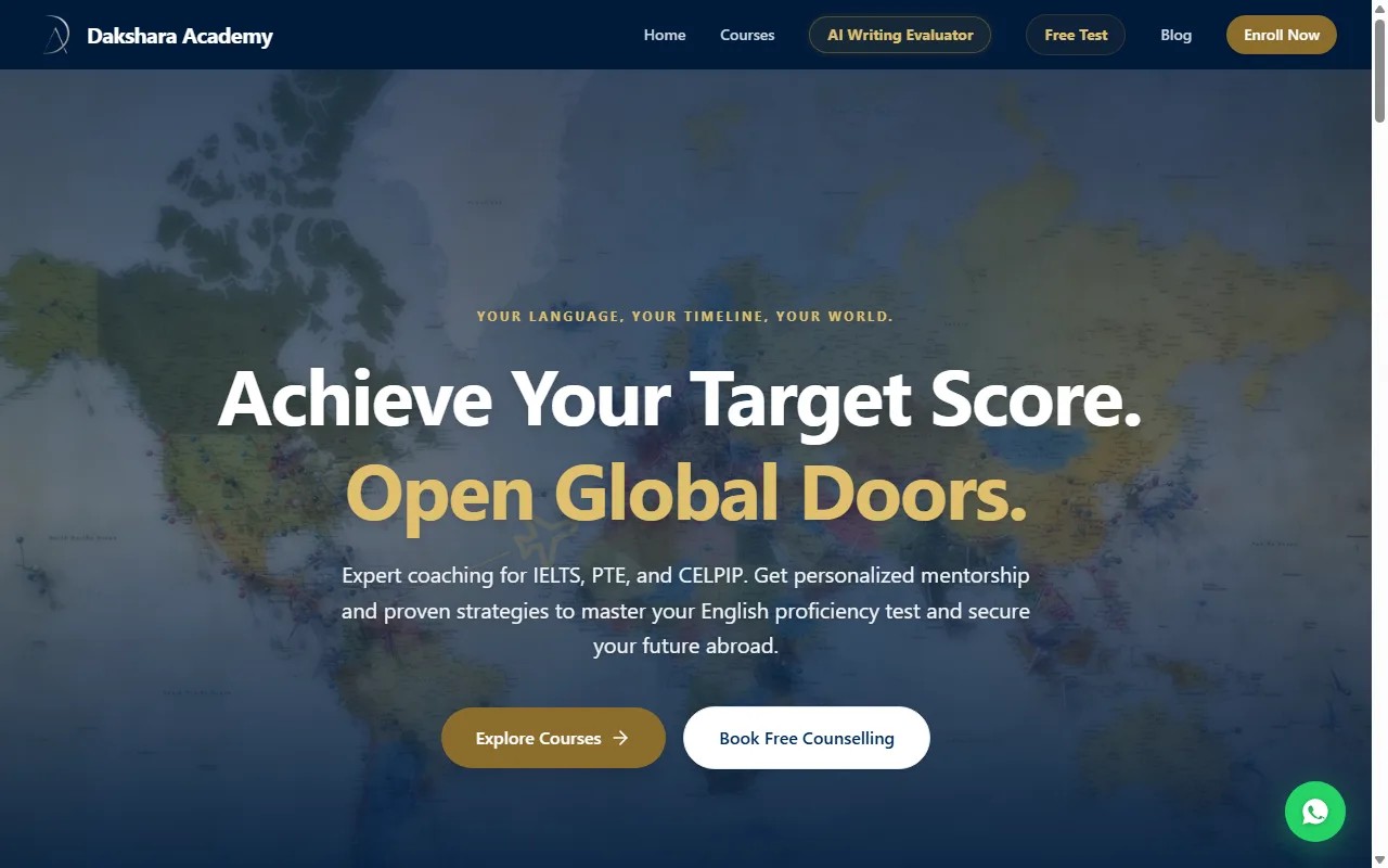 Dakshara Academy live website screenshot